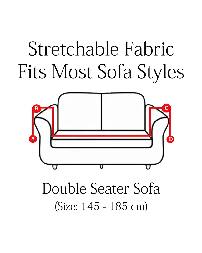 2 Seater Elastic Stretchable Jacquard Sofa Cover | 57 x 73 inches