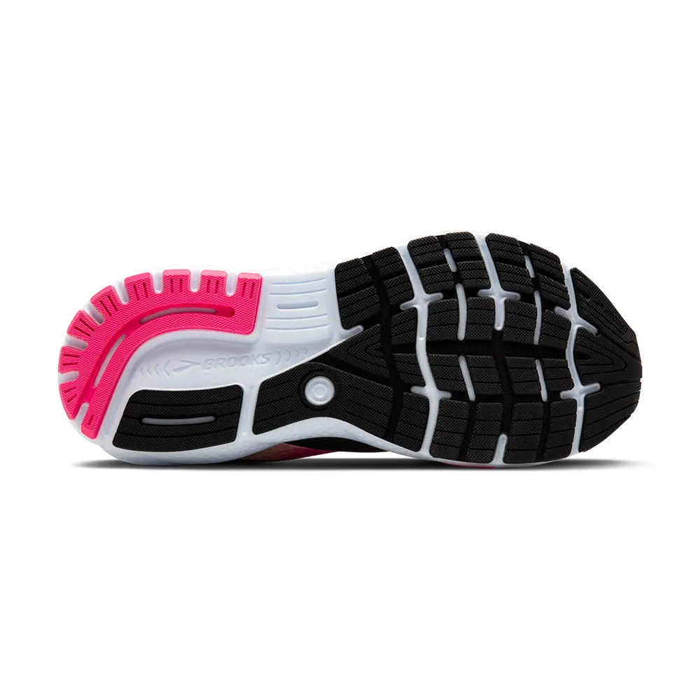 Brooks Ghost 16 Wide (Womens) - Black/Pink/Yellow