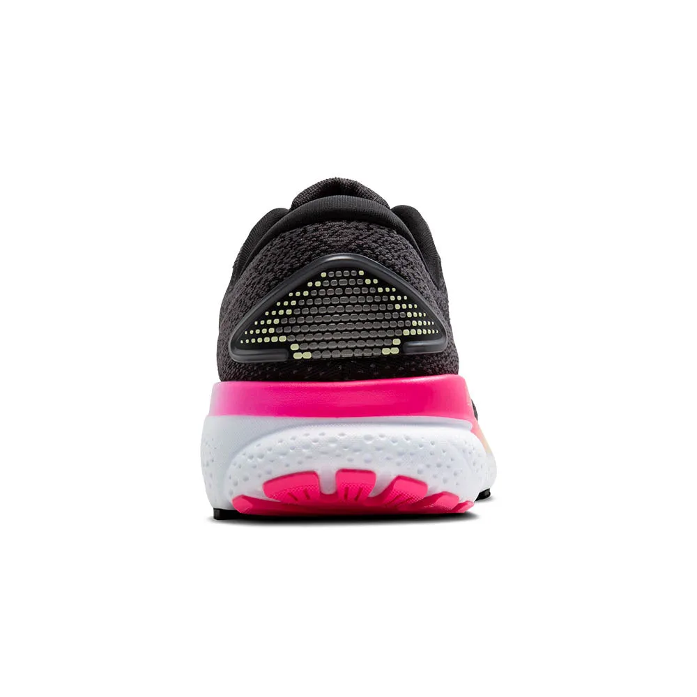 Brooks Ghost 16 Wide (Womens) - Black/Pink/Yellow