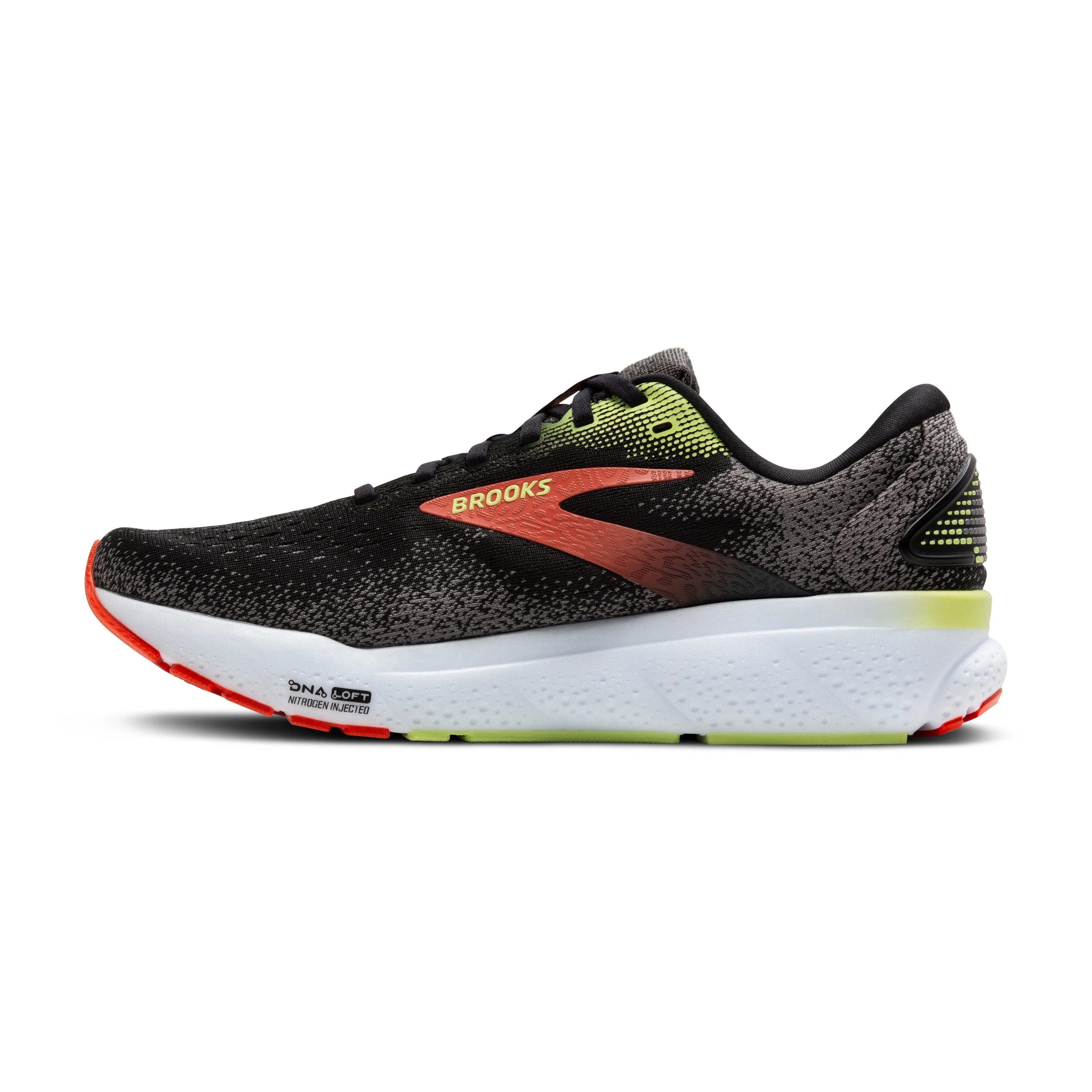 Ghost 16 | Black/Mandarin Red/Green | Wide Fit 2E