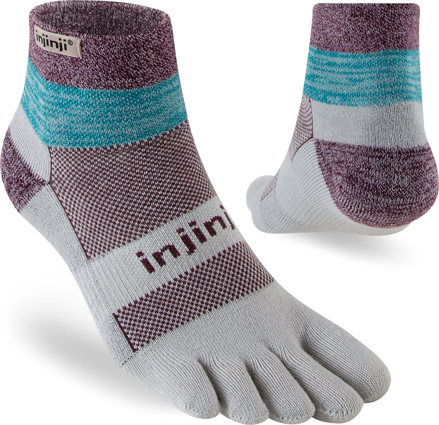 Injinji Men's Mid-Weight Trail Run Mini-Crew Toe Socks (INJ-TR-MC)