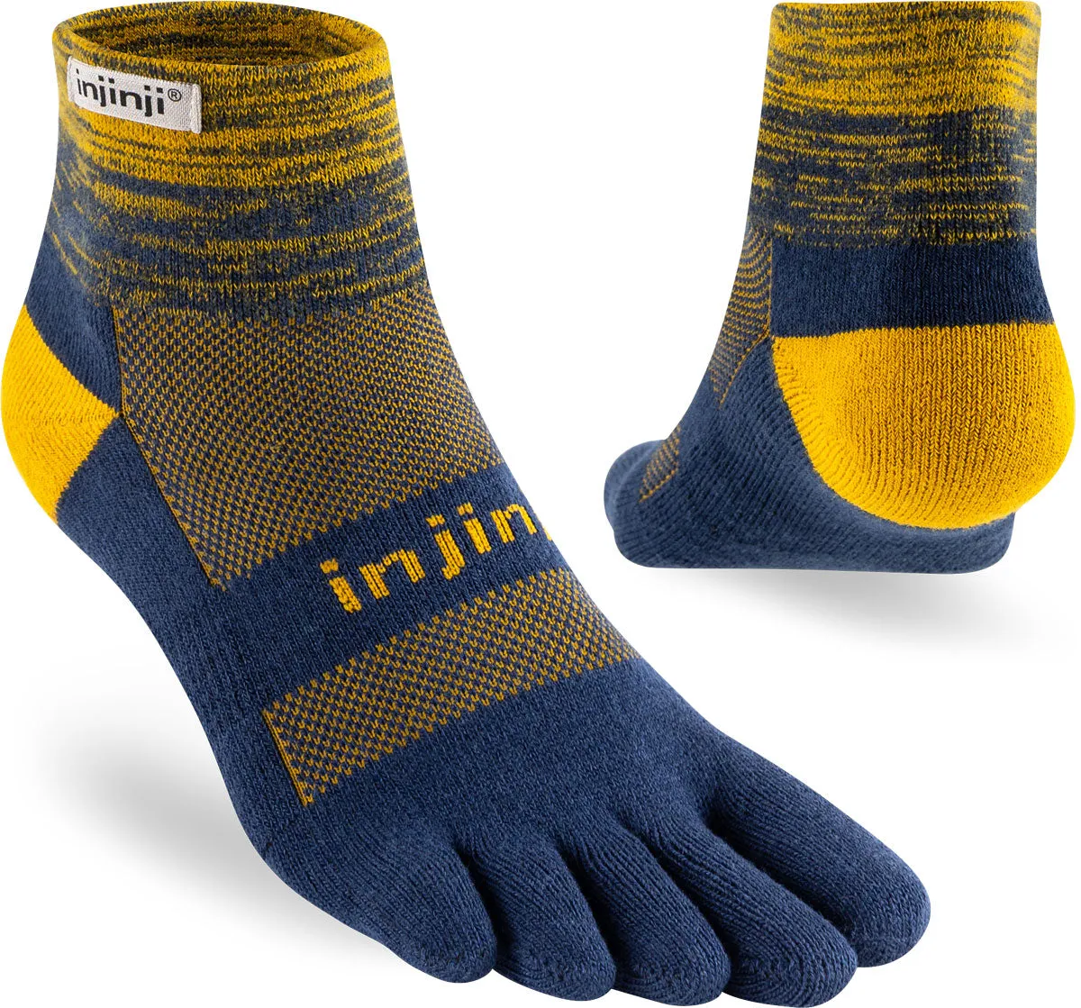 Injinji Men's Mid-Weight Trail Run Mini-Crew Toe Socks (INJ-TR-MC)