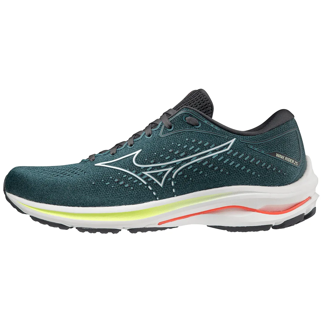 Mizuno Wave Rider 25 (Men's) - Smoke Blue/White/Neo Lime