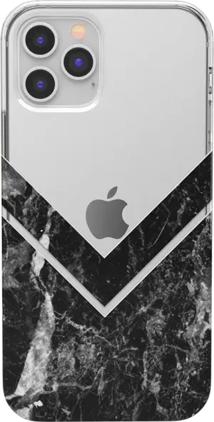 Sleek and Simple | Black Marble V Clear Case