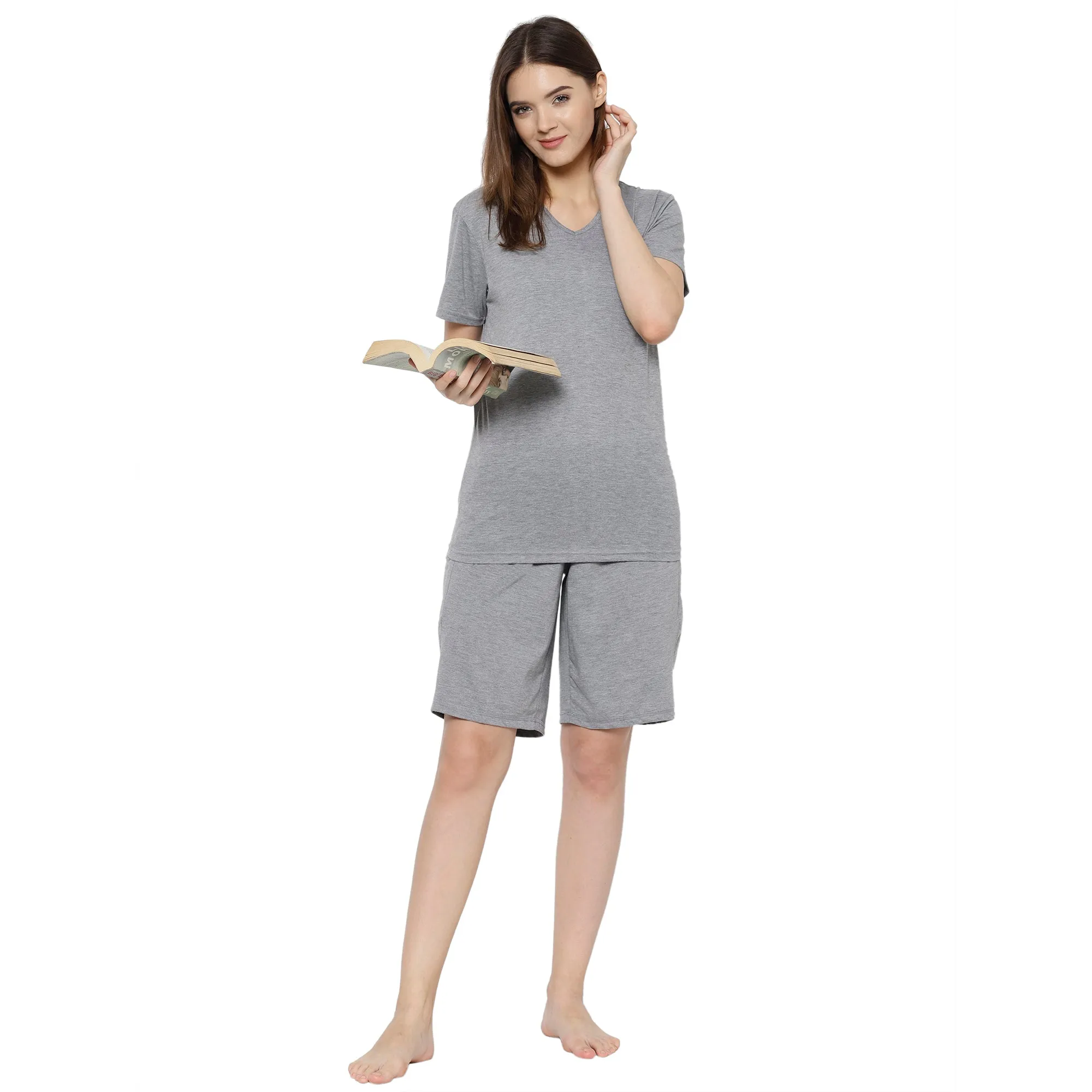 Vimal Jonney Grey Women's Night Suit